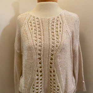 Aqua Novelty Knit Crop Sweater